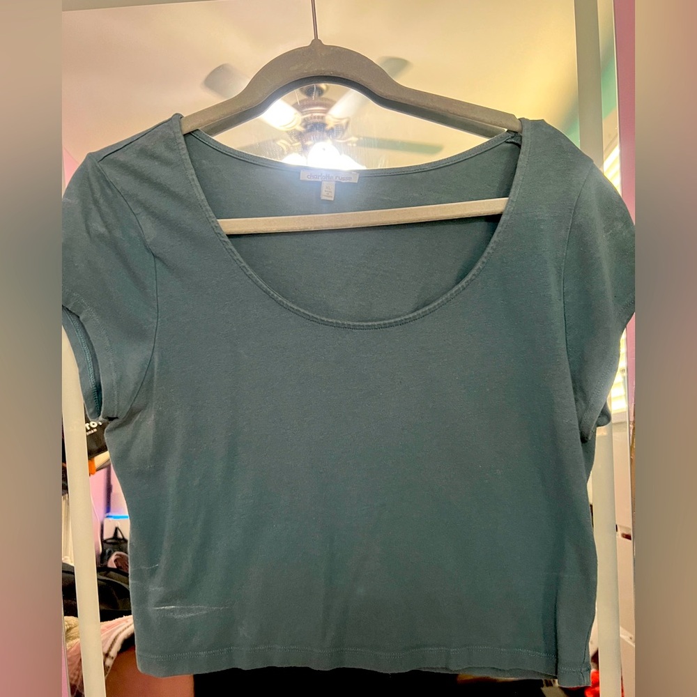 Teal cropped top